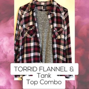 Torrid Flannel and Tank Top Combo